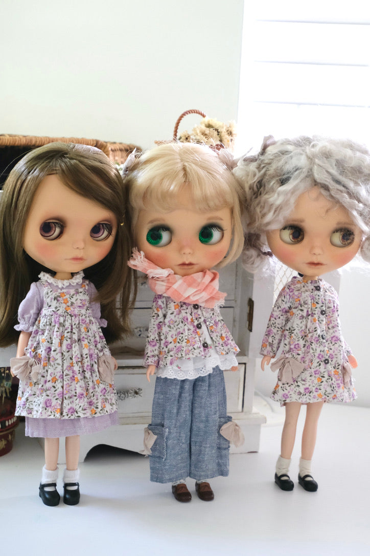 Babydoll coat _ Purple floral