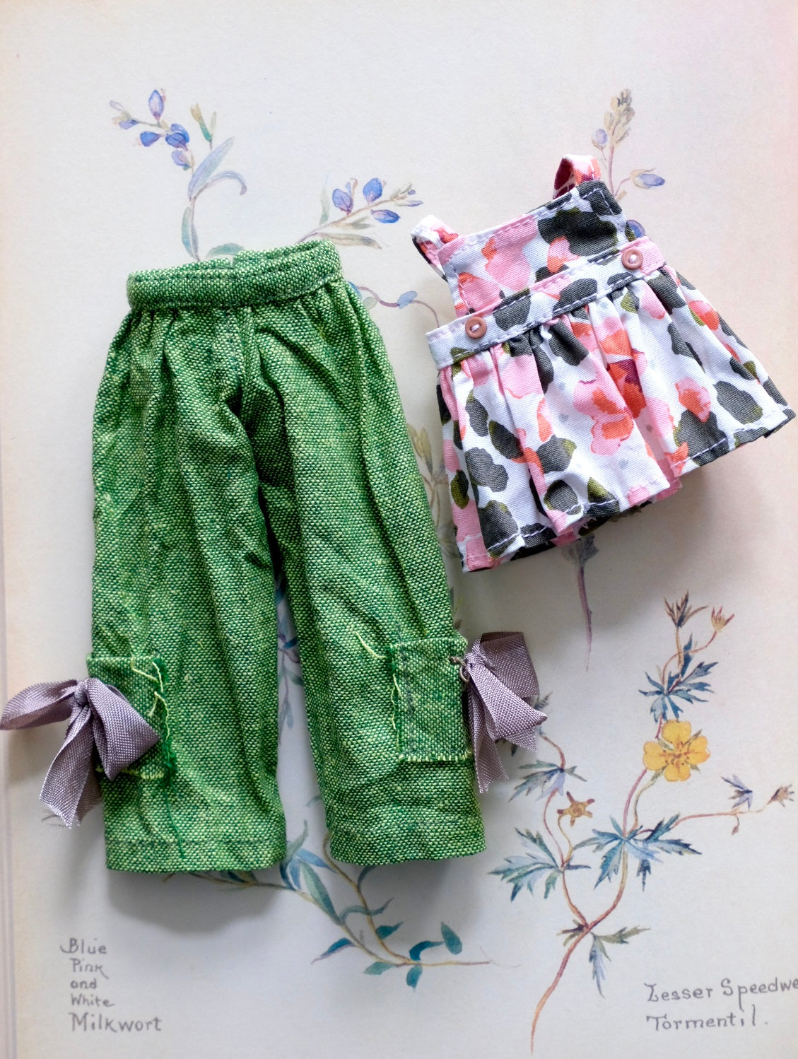 Cami top and Wide pants _ Floral / Green