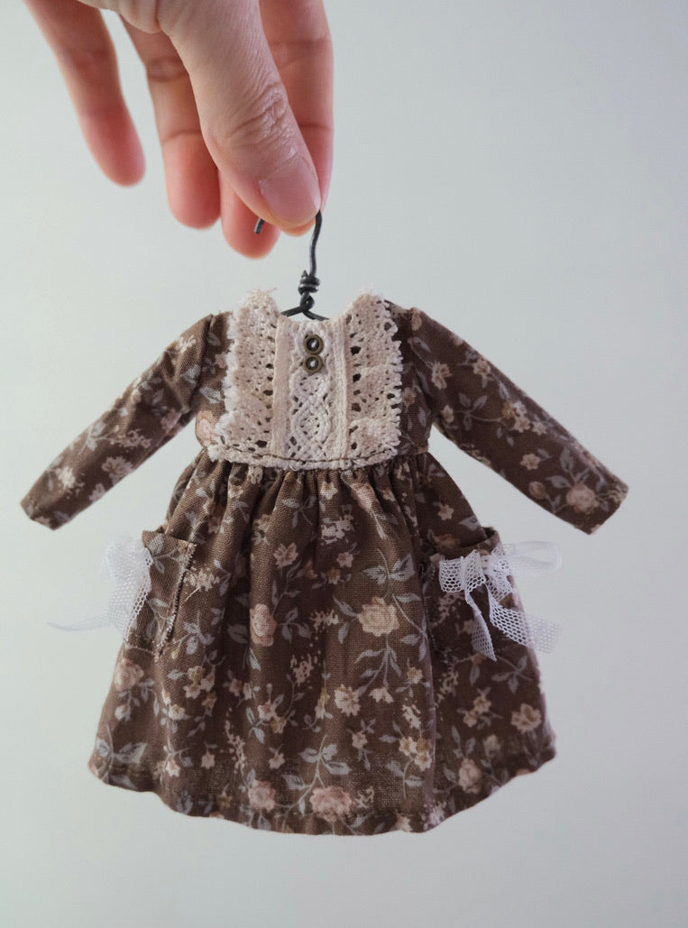 Dress and Underskirt set _Brown floral