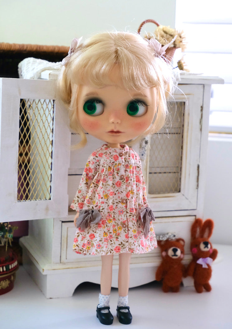 Babydoll coat _ Coral floral