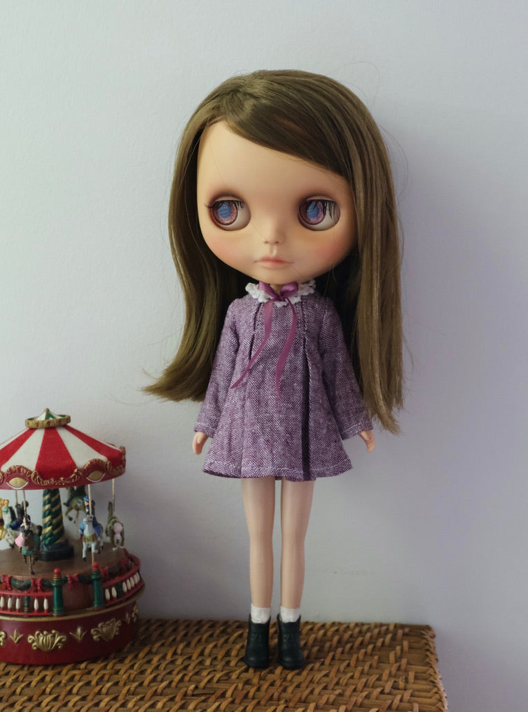 Big pleated Dress _ Purple