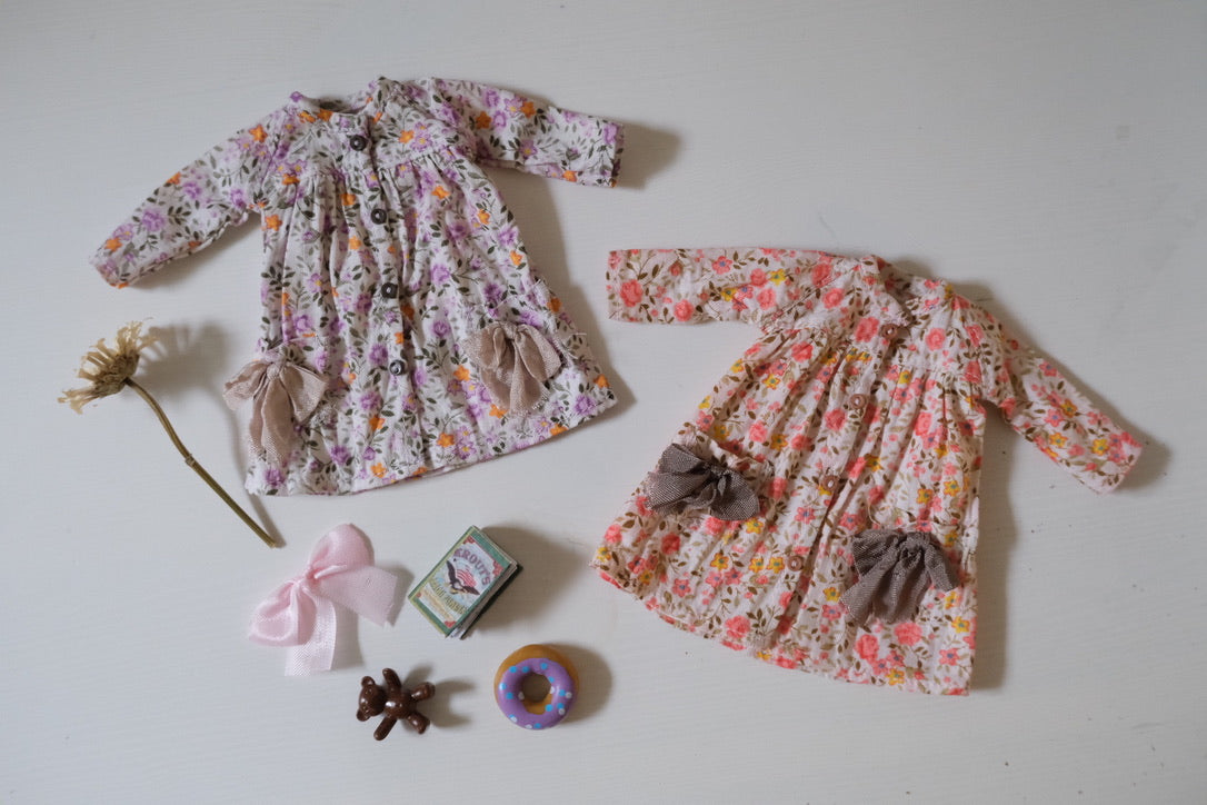 Babydoll coat _ Purple floral