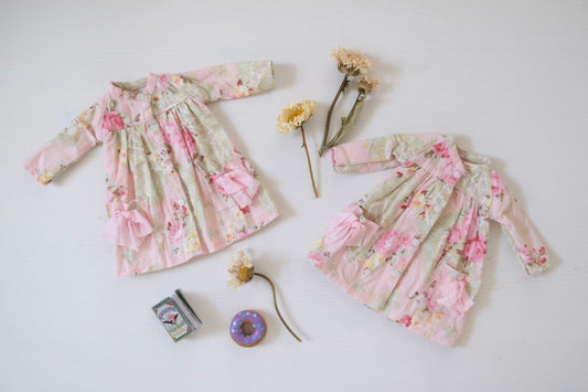 Babydoll coat - Pink floral