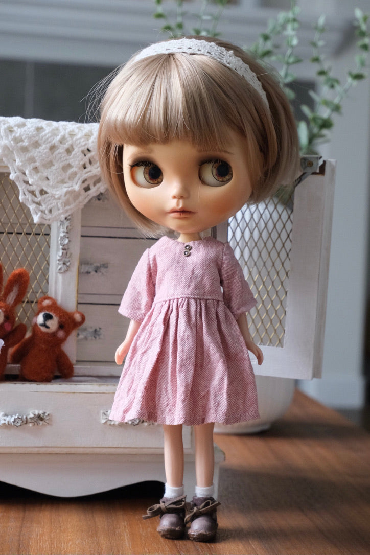 Linen Dress - Pink