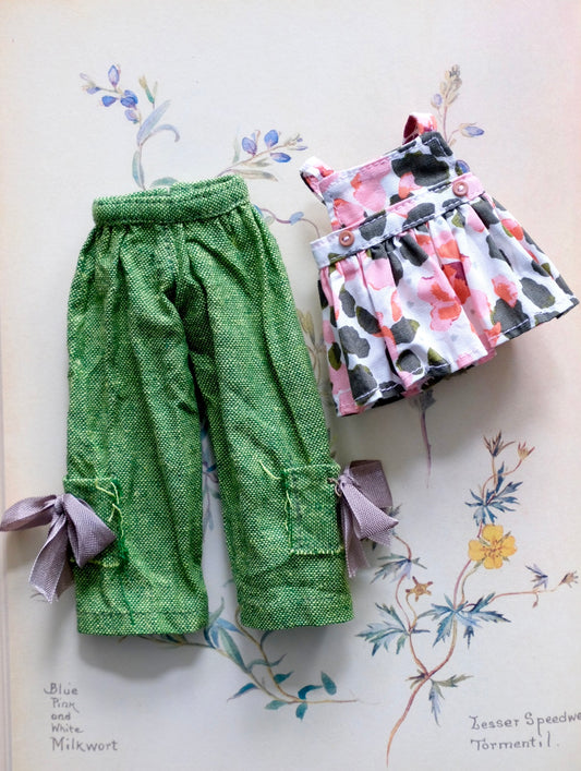 Cami top and Wide pants _ Floral / Green