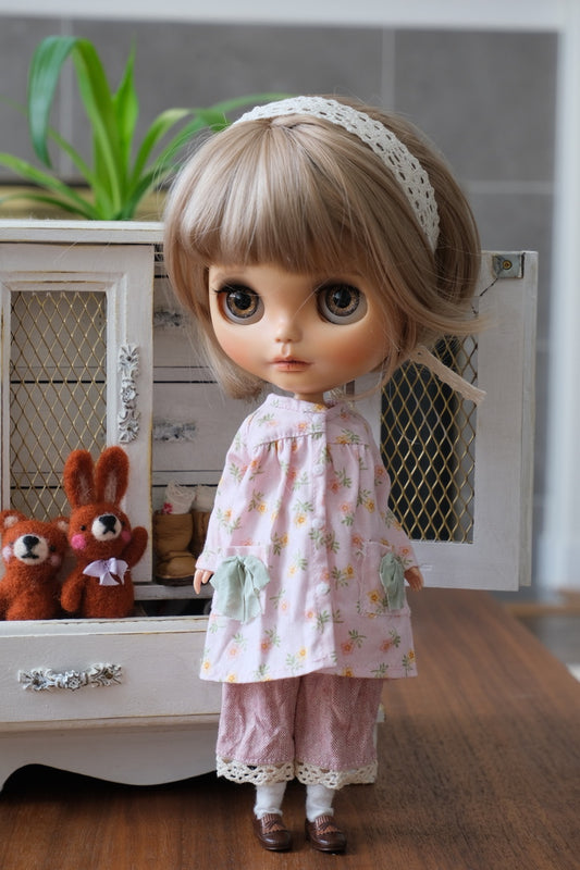 Babydoll Coat and Pants _ Pink Floral