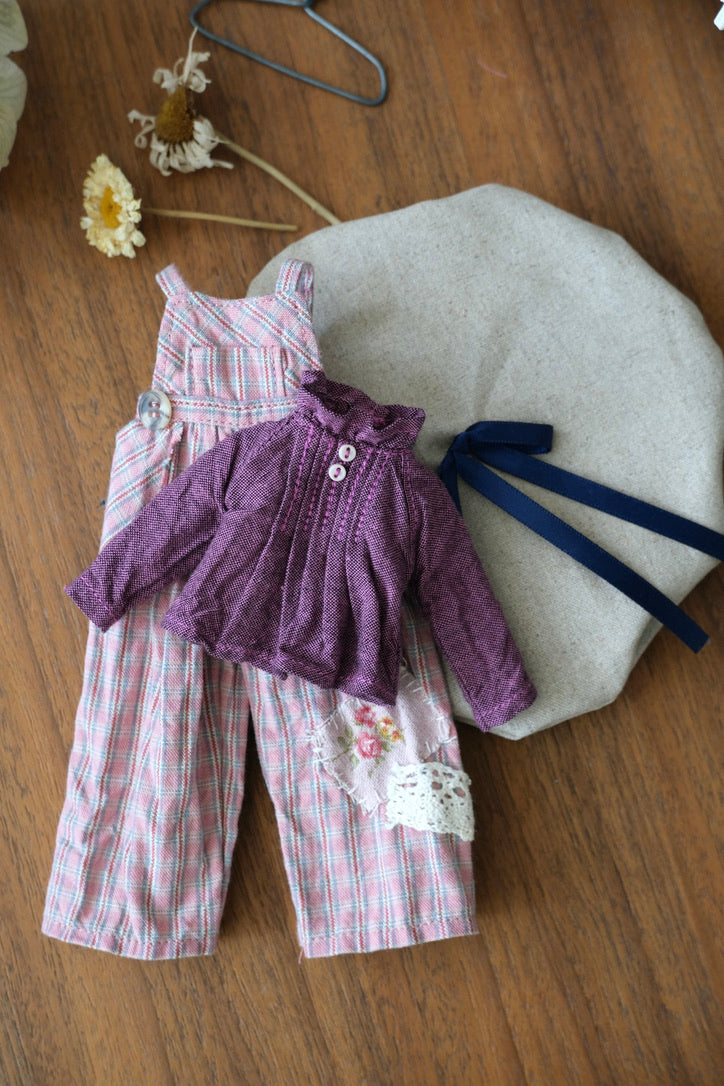 Jumpsuit Set - Plaid Pink