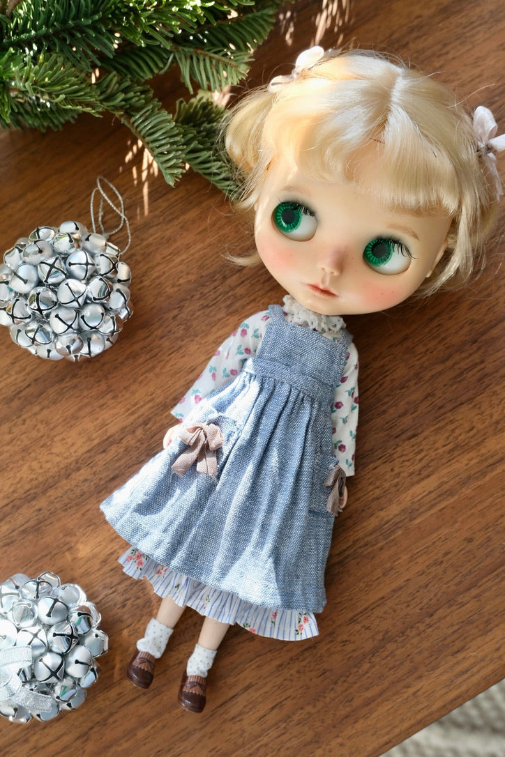 Pinafore dress set _ Blue