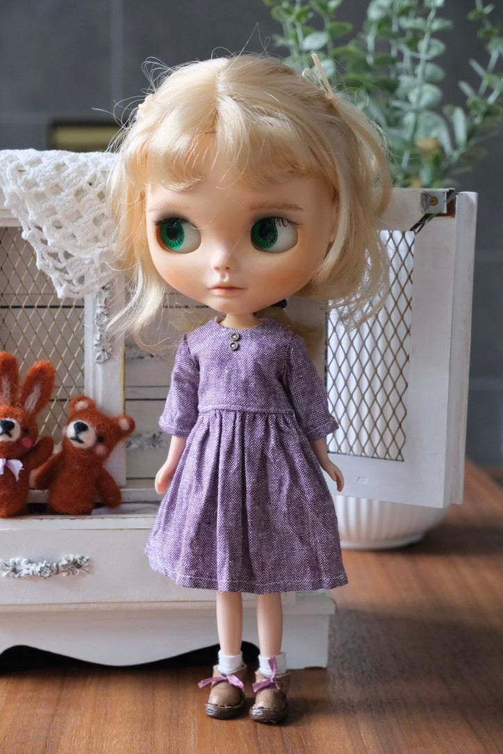 Linen Dress - Purple