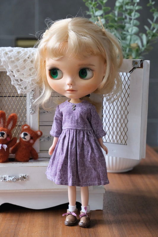 Linen Dress - Purple