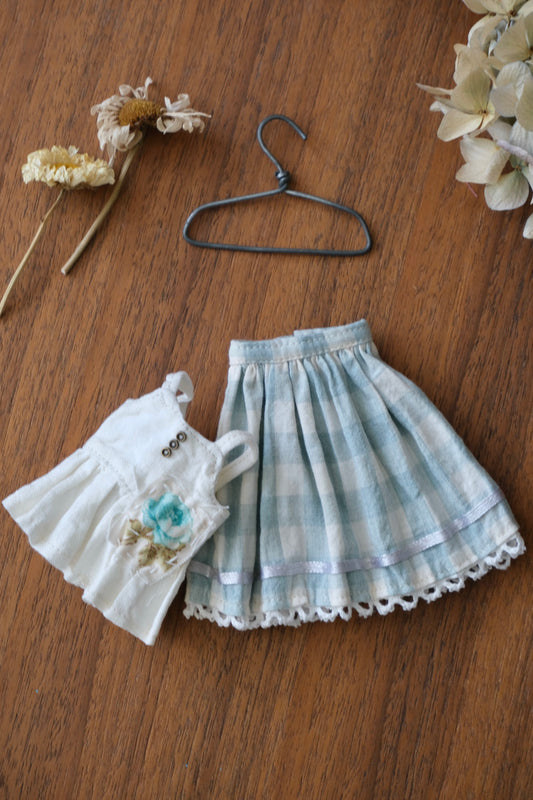 Cami Top and Skirt - Blue