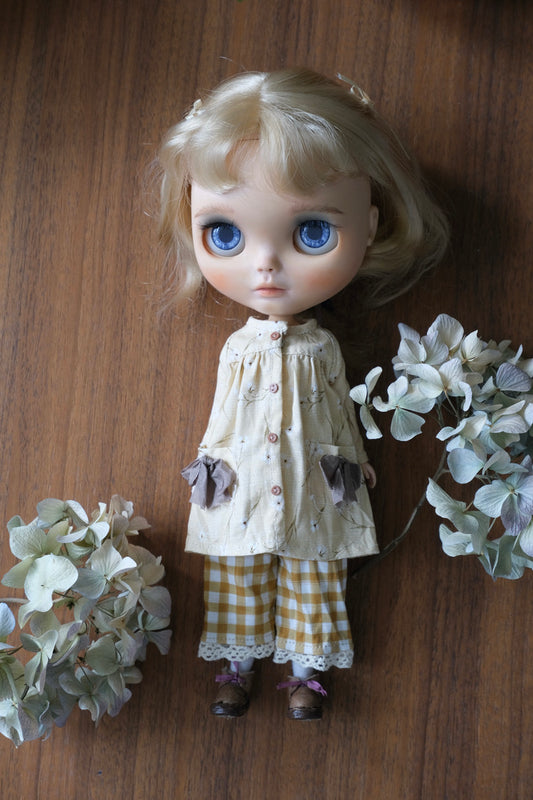 Babydoll Coat and Pants _Beige Floral