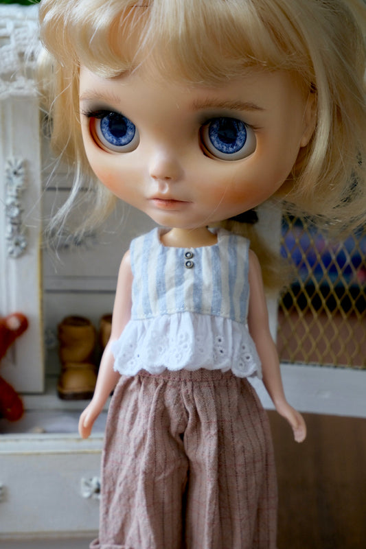 Cropped top - Blue stripes