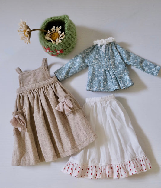 Pinafore dress set _ Beige