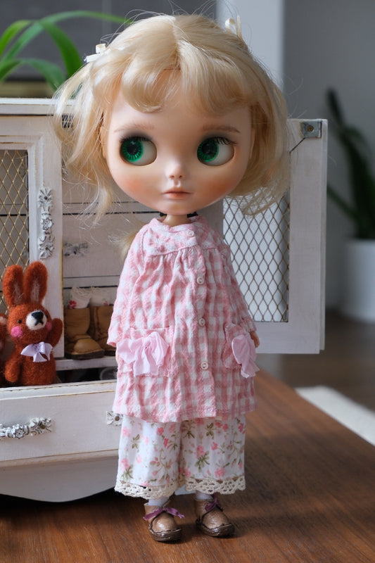 Babydoll Coat and Pants _ Pink Gingham