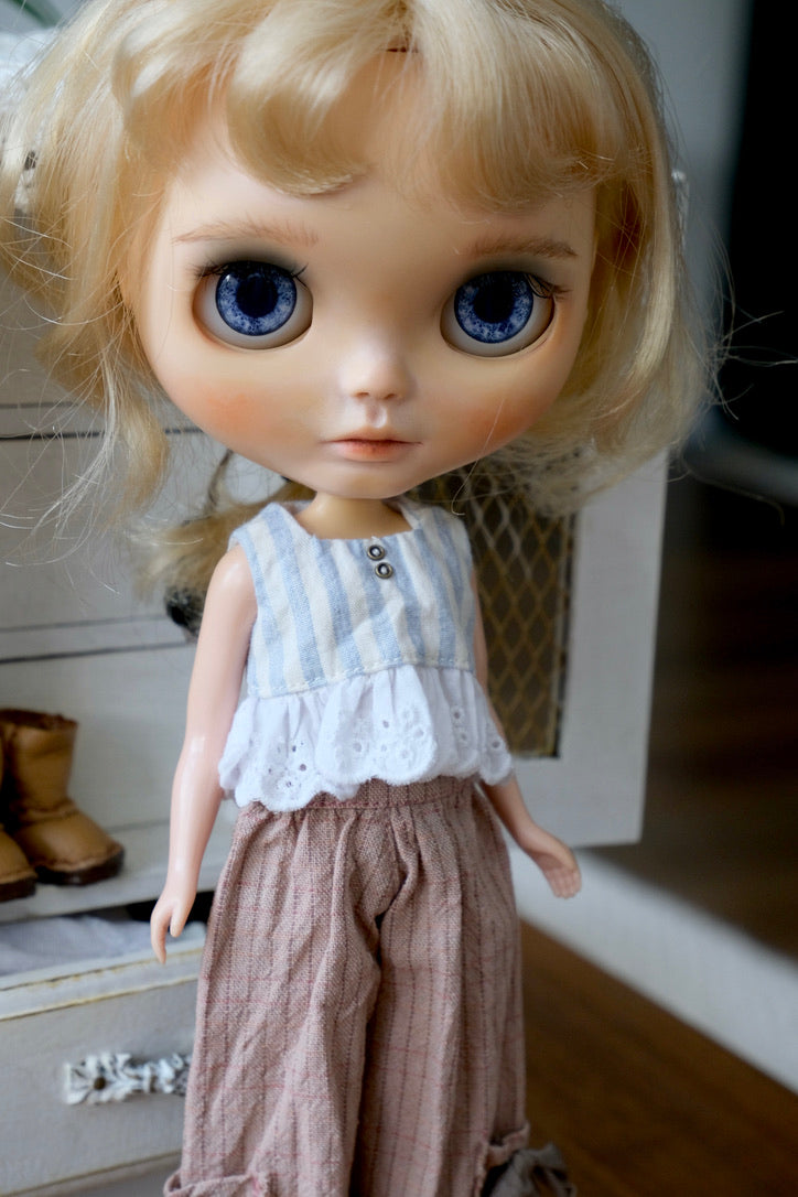 Cropped top - Blue stripes